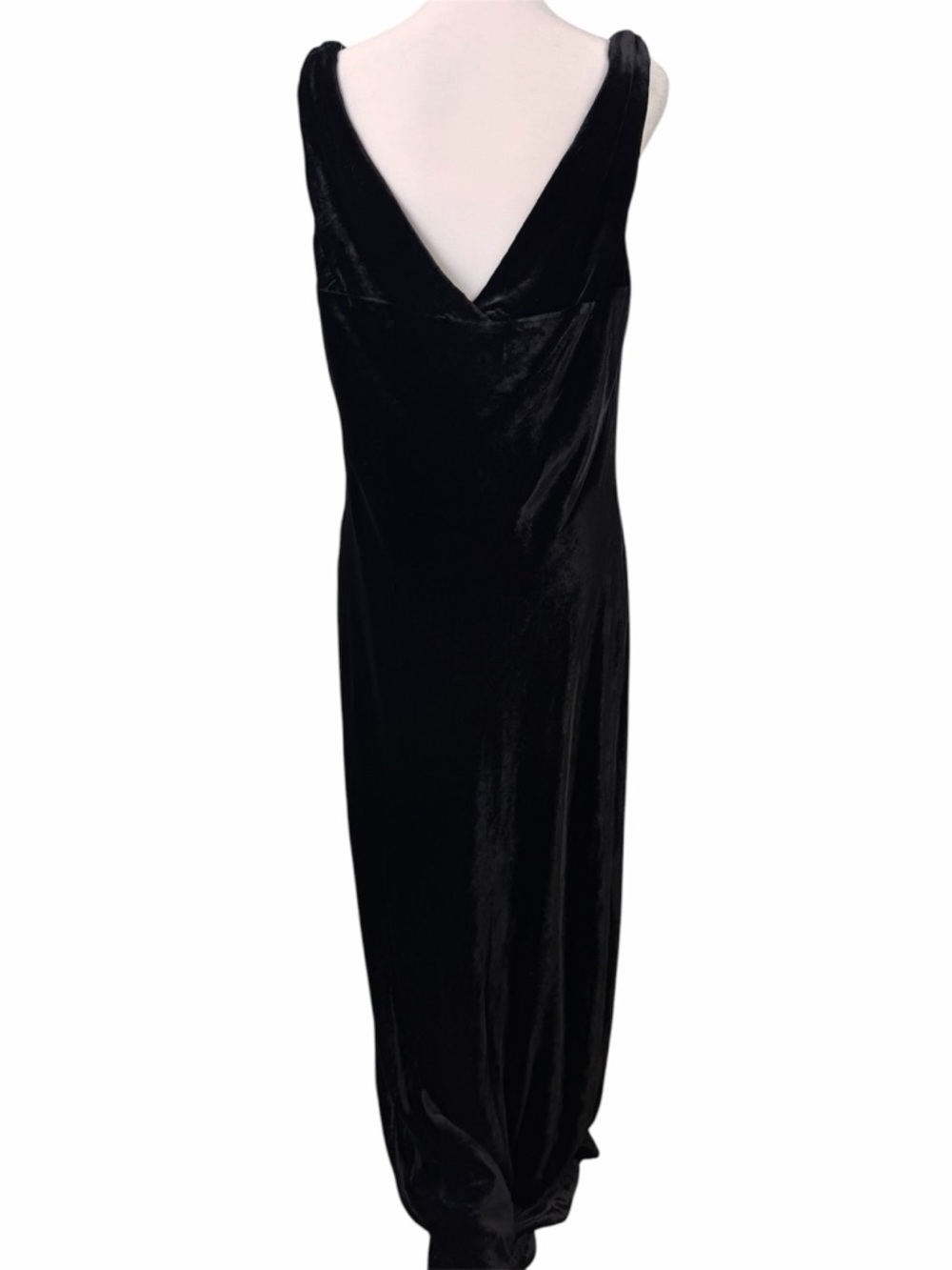 NWOT J. PETERMAN Drapey Formal Party Wedding Guest Black Velvet Dress Sz 18 $268 - Picture 7 of 14